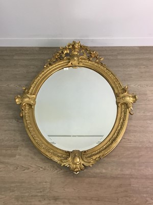 Lot 1318 - A LATE 19TH CENTURY GILT WOOD WALL MIRROR