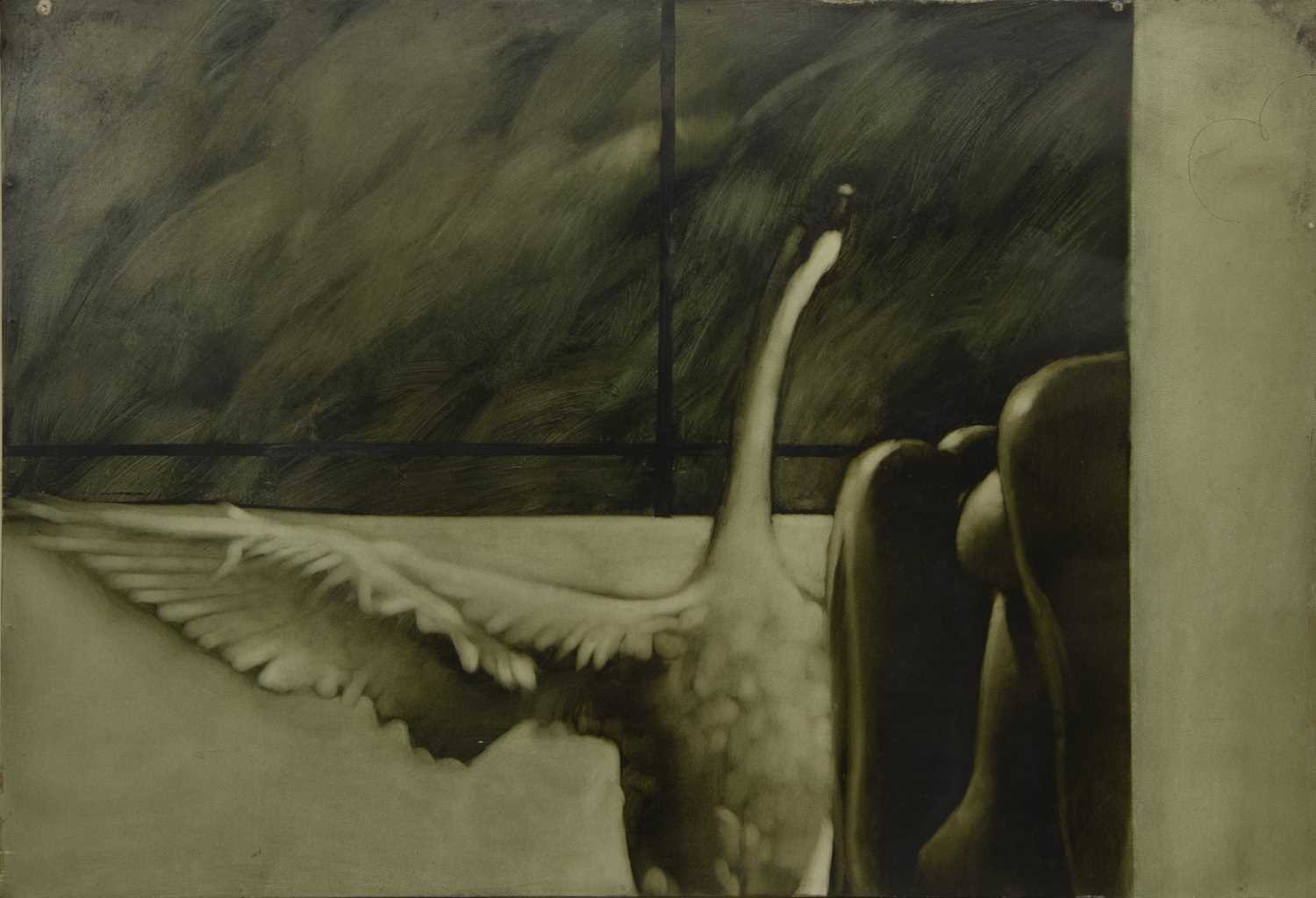 Lot 617 - UNTITLED (LEDA AND THE SWAN), AN OIL BY NEIL DALLAS BROWN