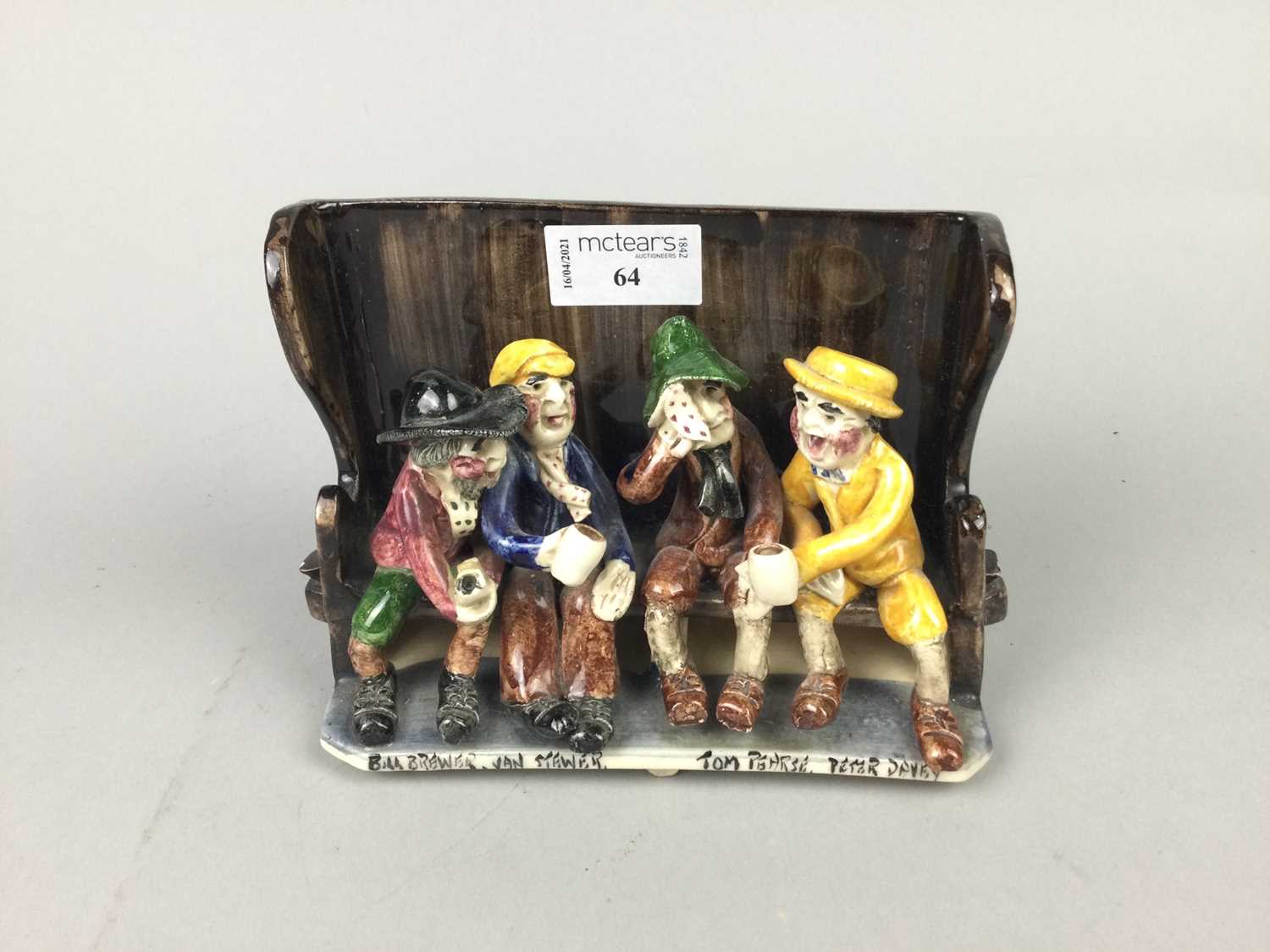 Lot 64 - A WILL YOUNG UNCLE TOM COBLEY POTTERY GROUP
