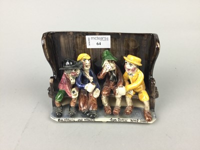 Lot 64 - A WILL YOUNG UNCLE TOM COBLEY POTTERY GROUP