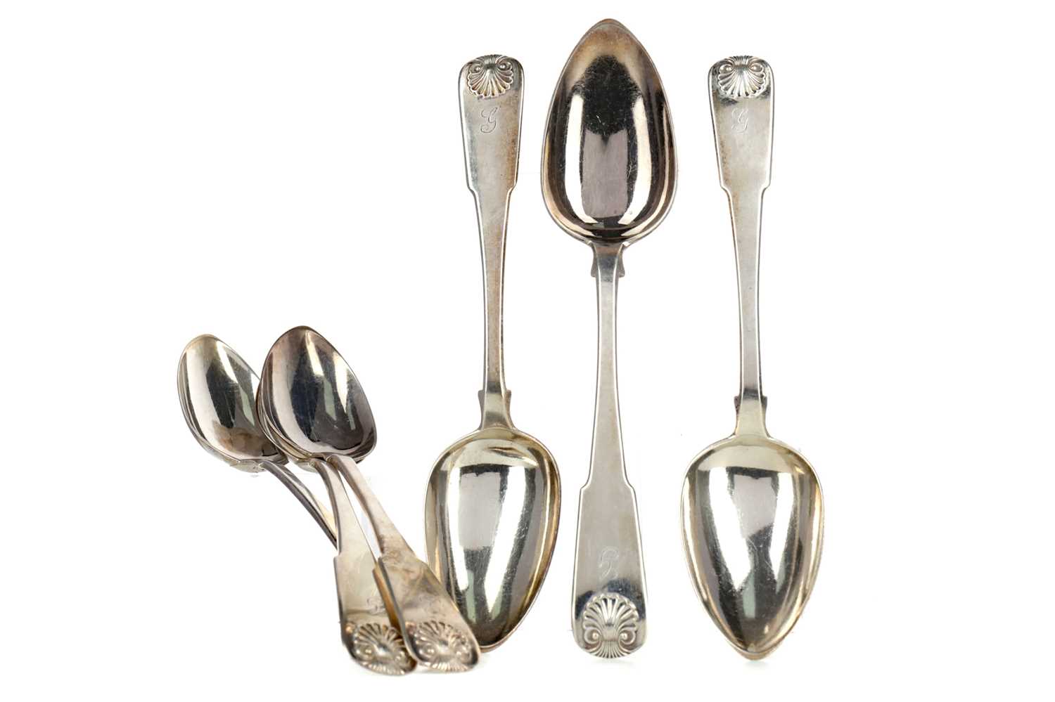 Lot 405 - A SET OF SIX SCOTTISH PROVINCIAL SILVER TABLE SPOONS
