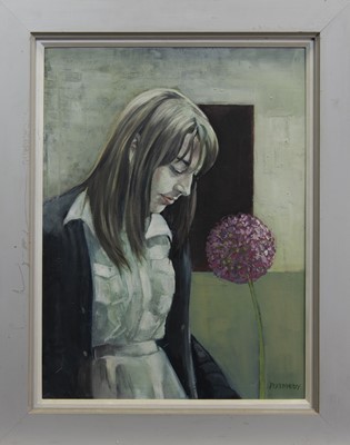 Lot 640 - STUDY OF A WOMAN, AN OIL BY PAUL KENNEDY