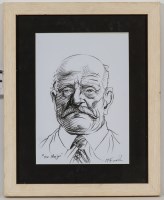 Lot 202 - * FRANK MCFADDEN, THE MAJOR charcoal on paper,...