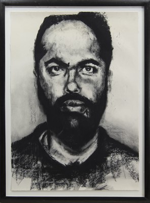 Lot 637 - PORTRAIT OF A MAN, A CHARCOAL BY PHILIP GURREY
