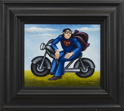 Lot 639 - INCREDIBLE MEN AND THEIR FLYING MACHINES, AN OIL BY ELENA KOURENKOVA
