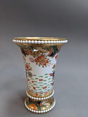 Lot 240 - A GARNITURE OF THREE MID-19TH CENTURY ENGLISH PORCELAIN SPILL VASES, ALONG WITH ANOTHER