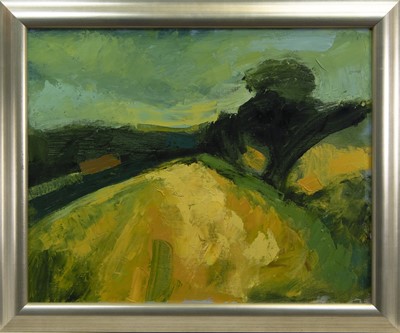 Lot 655 - AUTUMN FIELDS, AN OIL BY CHRISTOPHER WOOD