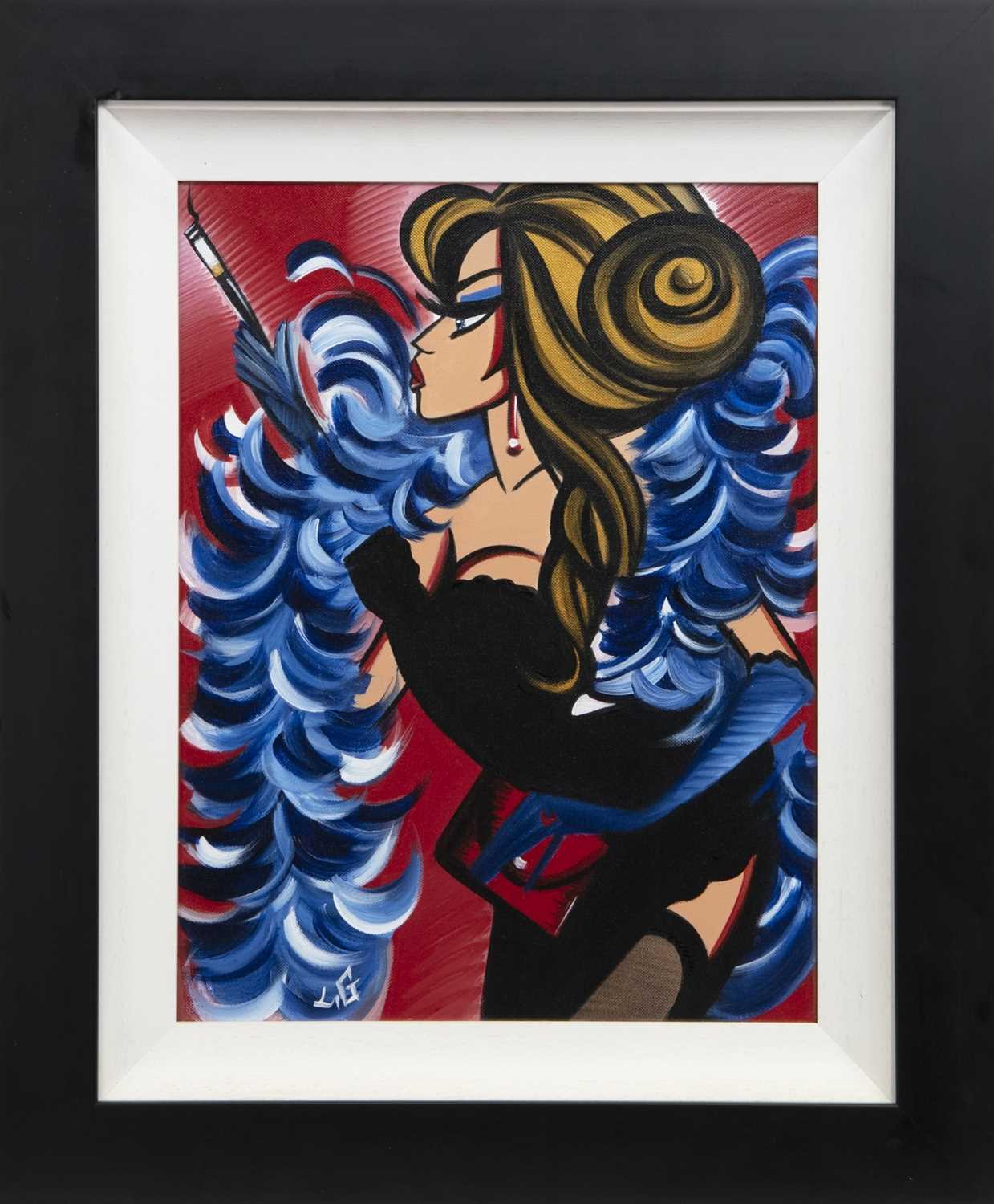 Lot 709 - MISS TROUBLE, AN ACRYLIC BY LAETITIA