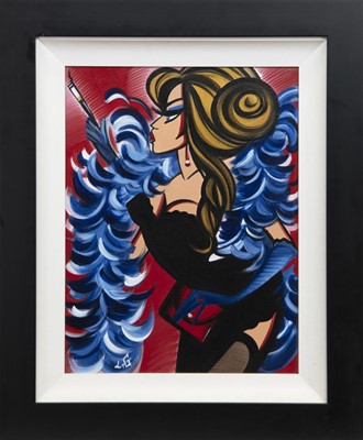 Lot 709 - MISS TROUBLE, AN ACRYLIC BY LAETITIA GUILBAUD