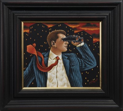 Lot 725 - THE MAN WHO ALWAYS LOOKED FORWARD, AN OIL BY GRAHAM MCKEAN
