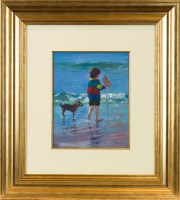 Lot 217 - * MARJORIE WILSON, PLAYING IN THE SHALLOWS oil...