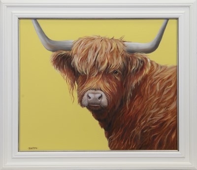 Lot 760 - CUSTARD, AN OIL BY LYNNE JOHNSTONE
