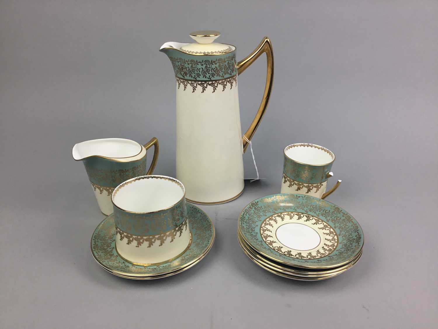 Lot 177 - AN ELIZABETHAN GILT COFFEE SERVICE AND A RETRO COFFEE SERVICE