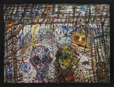 Lot 761 - COWSHED INCIDENT NO. 2, AN ACRYLIC BY JOSEPH URIE