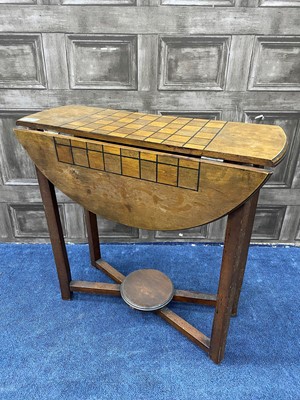 Lot 249 - A DROP LEAF CHESS TABLE