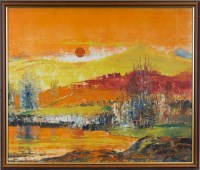 Lot 251 - * JOHN HOUSTON, SUNRISE ON GALWAY oil on board,...