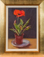 Lot 258 - * ANNE DONALD, POPPY oil on canvas, signed...