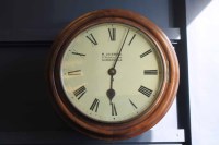 Lot 1 - VICTORIAN FUSEE WALL CLOCK Single train key...