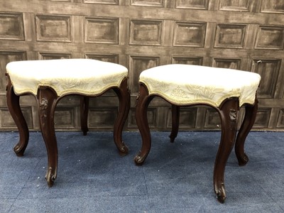 Lot 236 - A PAIR OF VICTORIAN SALON STOOLS