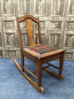 Lot 241 - A STAINED WOOD ROCKING CHAIR