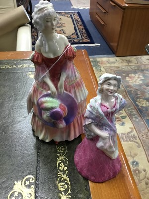 Lot 299 - A ROYAL DOULTON FIGURE OF VERONICA AND A STAFFORDSHIRE FIGURE