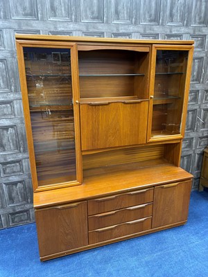 Lot 296 - A RETRO TEAK WALL DISPLAY UNIT