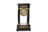 Lot 36 - 19TH CENTURY EBONISED WOOD MANTEL CLOCK