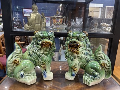 Lot 294 - A PAIR OF 20TH CENTURY CHINESE FOE DOGS