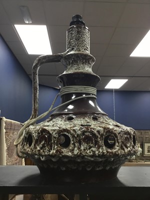 Lot 275 - A LOT OF THREE POTTERY LAMPS