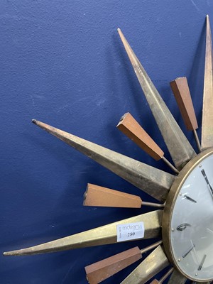 Lot 280 - A METAMEC SUNBURST WALL CLOCK