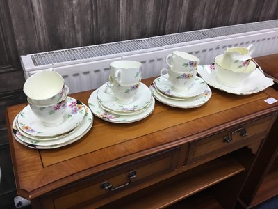 Lot 293 - A PLANT TUSCAN FLORAL DECORATED TEA SERVICE