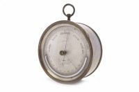 Lot 40 - TWENTIETH CENTURY BRASS BAROMETER of circular...