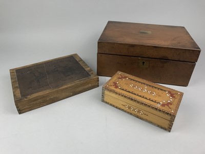 Lot 333 - AN EARLY 20TH CENTURY BOX, ALONG WITH TWO OTHERS