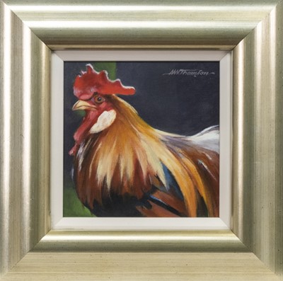 Lot 784 - PROUD COCKEREL, AN OIL BY ALASTAIR THOMSON
