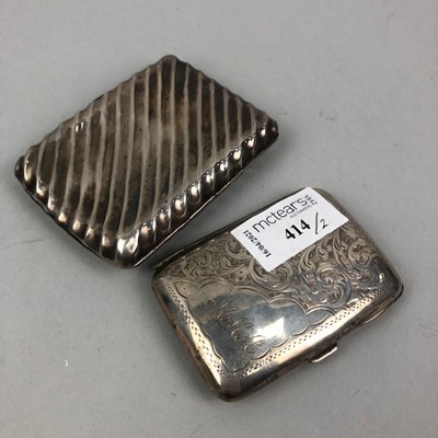 Lot 414 - A LATE 19TH CENTURY SILVER CIGARETTE CASE AND ANOTHER