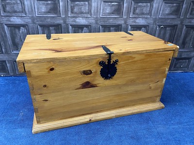 Lot 207 - A PINE BLANKET CHEST