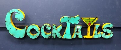 Lot 401 - COCKTAILS, A MEXICAN INDUSTRIAL ART PUB SIGN