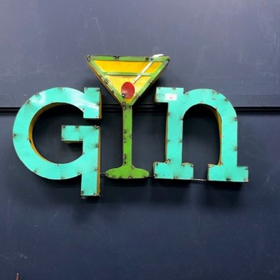 Lot 402 - GIN, A MEXICAN INDUSTRIAL ART PUB SIGN