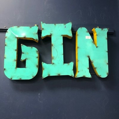 Lot 403 - GIN, A MEXICAN INDUSTRIAL ART PUB SIGN