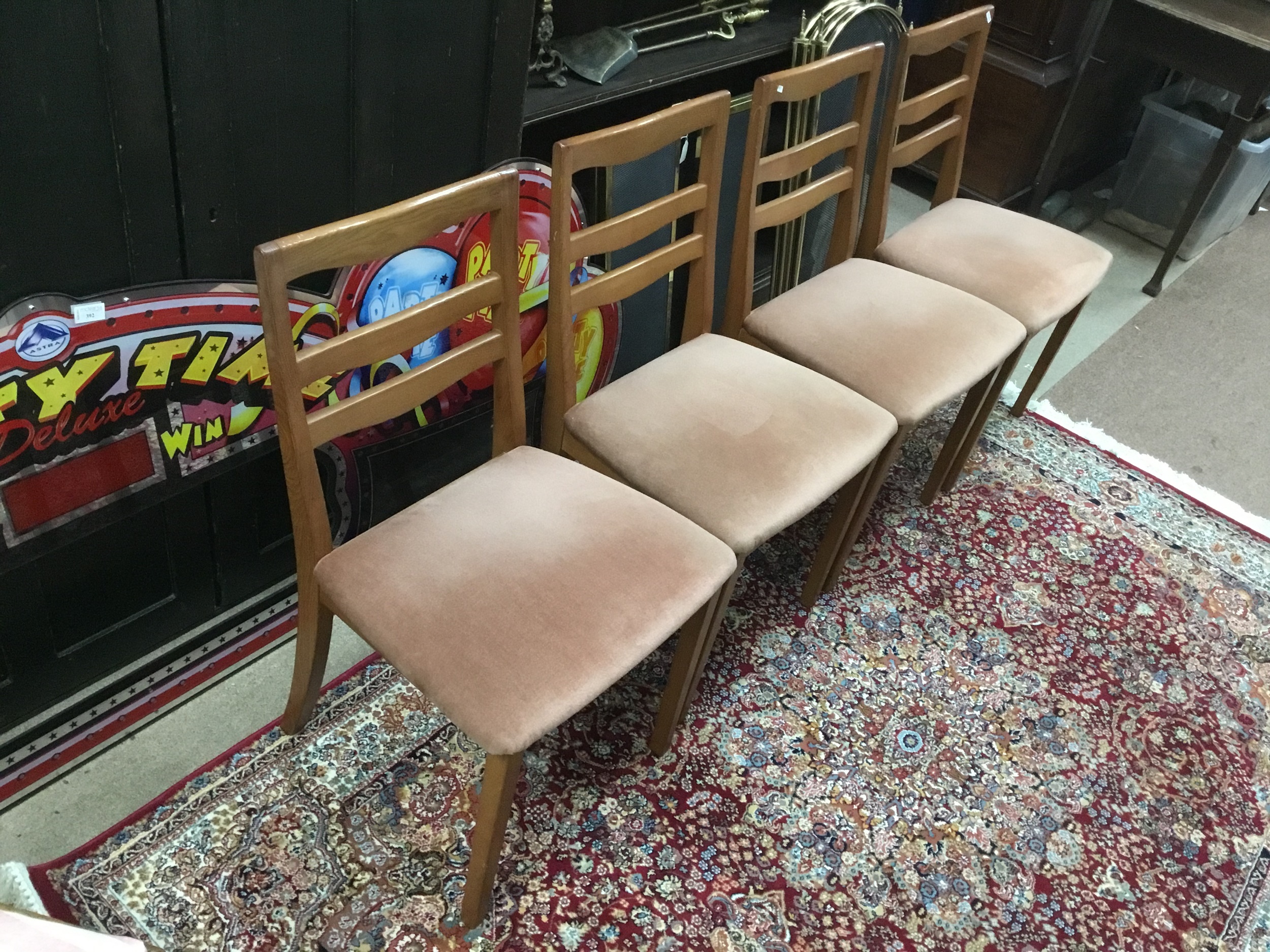 Lot 221 A GPLAN DROP LEAF DINING TABLE AND CHAIRS