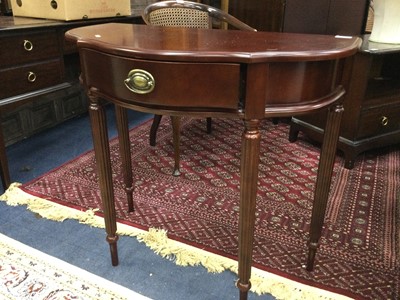 Lot 358 - A NEST OF TABLES, HALL TABLE AND SIDEBOARD