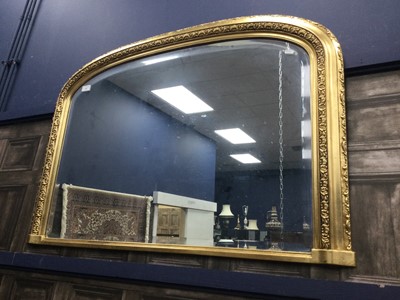 Lot 359 - A GILT FRAMED OVERMANTEL MIRROR