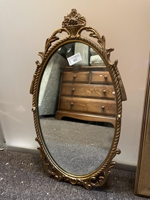 Lot 423 - A LOT OF TWO GILT FRAMED WALL MIRRORS