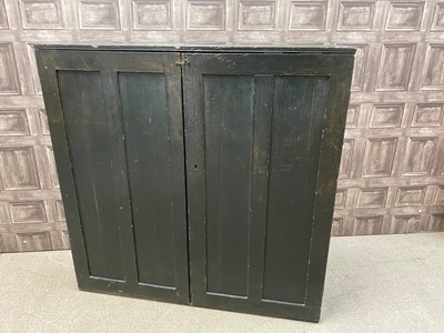 Lot 439 - AN OAK TWO DOOR PANTRY CUPBOARD