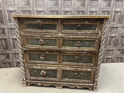 Lot 386 - AN OAK CHEST OF EIGHT DRAWERS