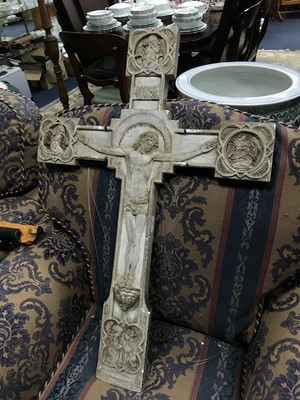 Lot 390 - A WALL HANGING CRUCIFIX