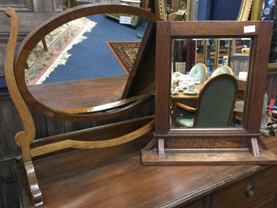 Lot 431 - A MAHOGANY DRESSING MIRROR AND ANOTHER MIRROR