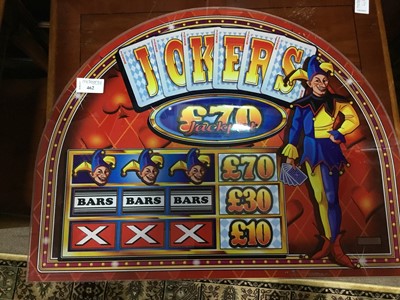 Lot 462 - A JOKERS ARCADE MACHINE TOPPER