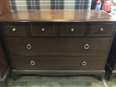 Lot 492 - A STAG MINSTREL CHEST OF FOUR SHORT OVER TWO LONG DRAWERS