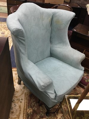 Lot 448 - A PAIR OF WINGBACK CHAIRS